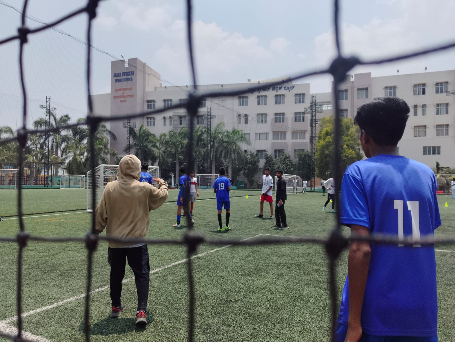 View through the goal net