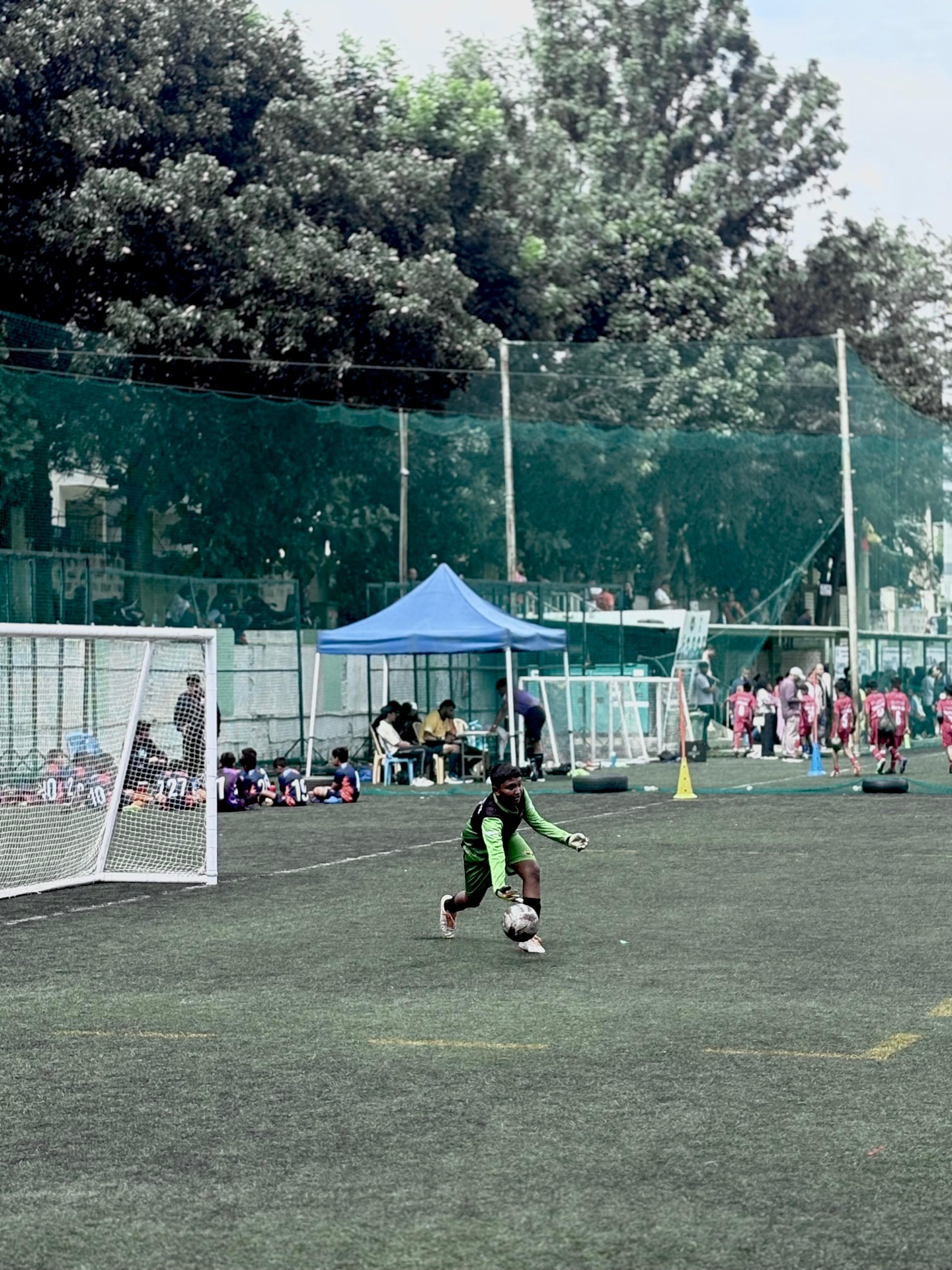 Keeper claiming the ball in his box